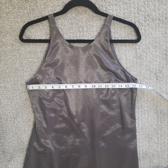 SOLD Banana Republic Heritage Silver Asymmetrical Slip Dress size 8 - Picture 8 of 9